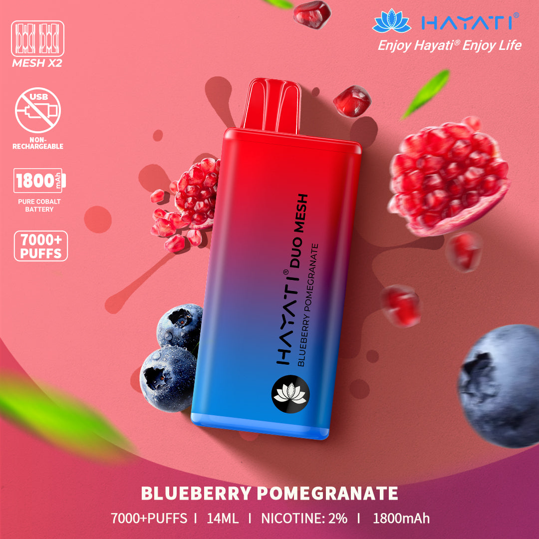 Hayati Duo Mesh 7000 Puffs Engangs Vape (æske med 10 stk)