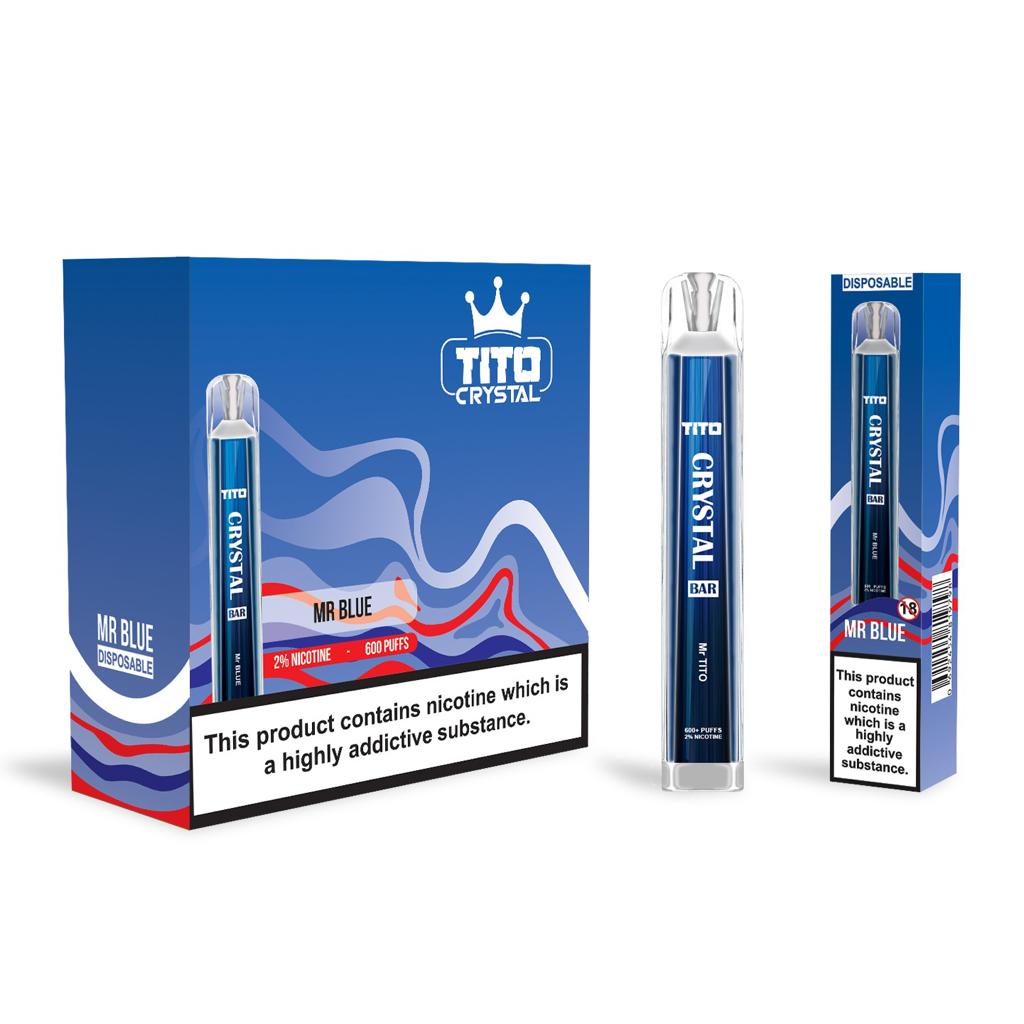 Tito Crystal Bar Vape Pen 600 Puffs Disposable Vape (Box of 10)