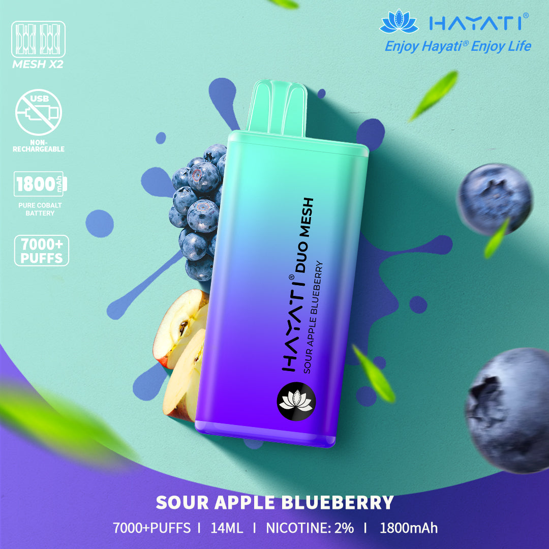 Hayati Duo Mesh 7000 Puffs Engangs Vape (æske med 10 stk)