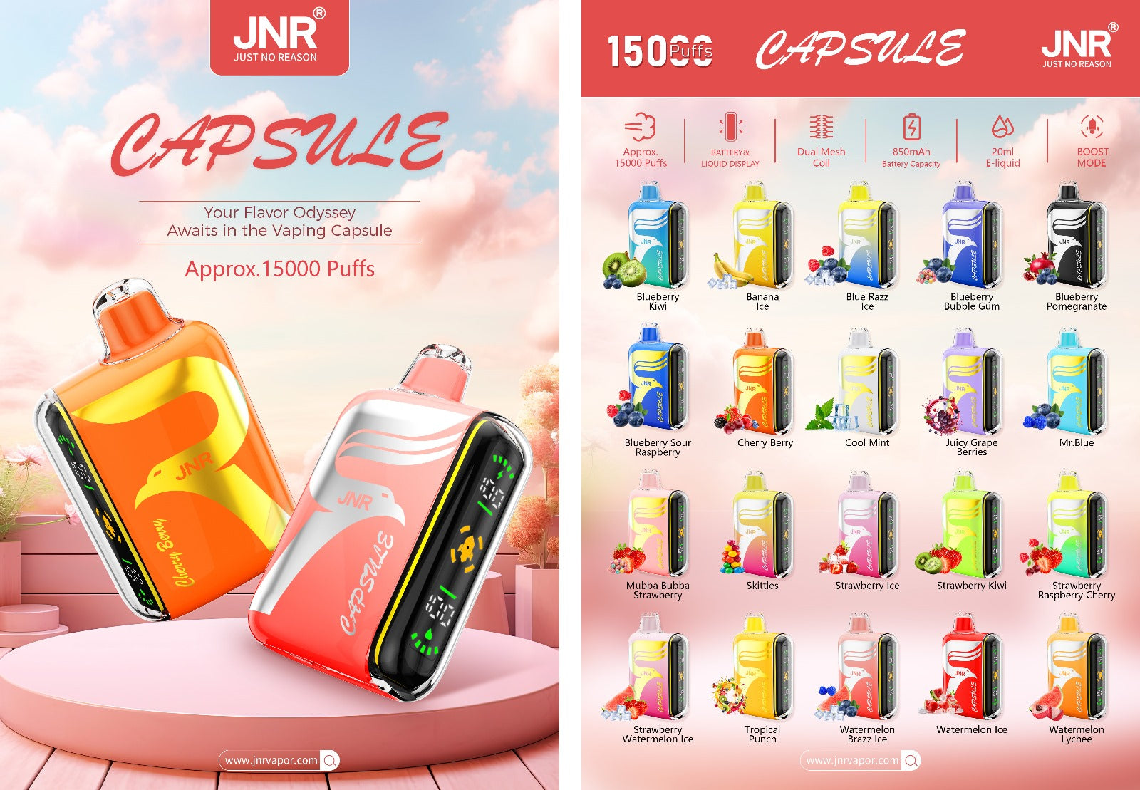 JNR Digital Box Capsule 15000 Puffs (æske med 10 stk)